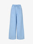 Pantalon élastiqué uni à poches plaquées - Bleu ciel - 1