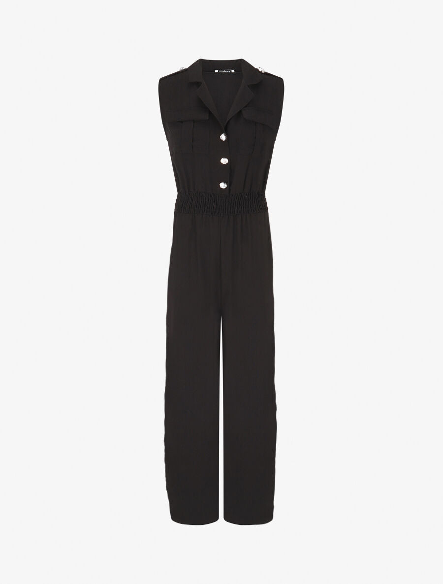Combinaison droite taille élastiquée - Noir - 1