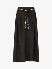 Jupe longue taille haute coupe évasée - Noir - 1