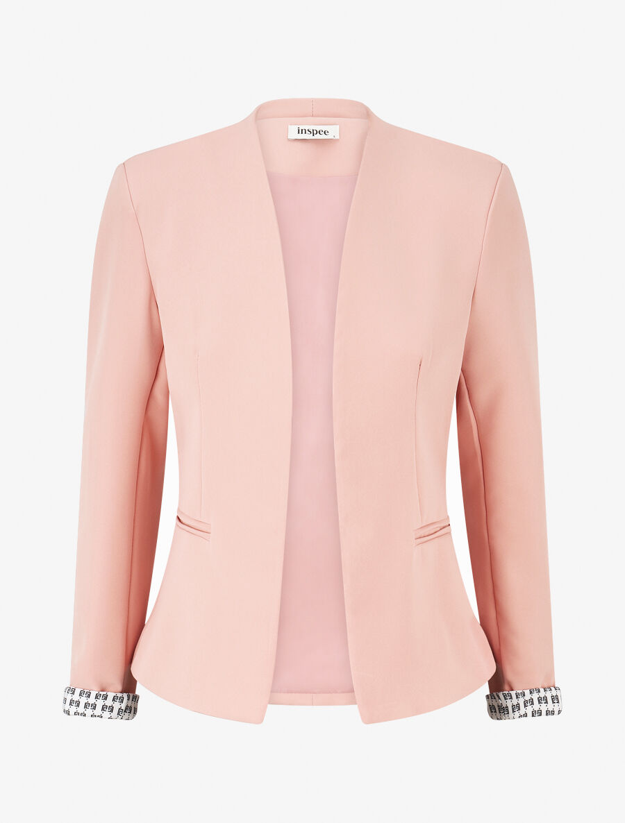 Veste droite à épaulettes - Rose - 4