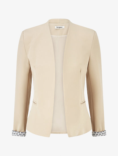 Veste droite à épaulettes - Beige - 1