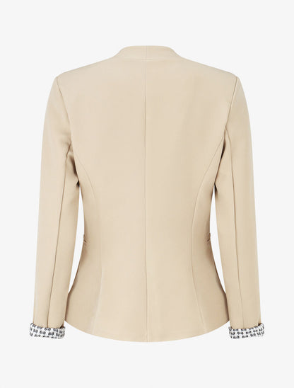 Veste droite à épaulettes - Beige - 2