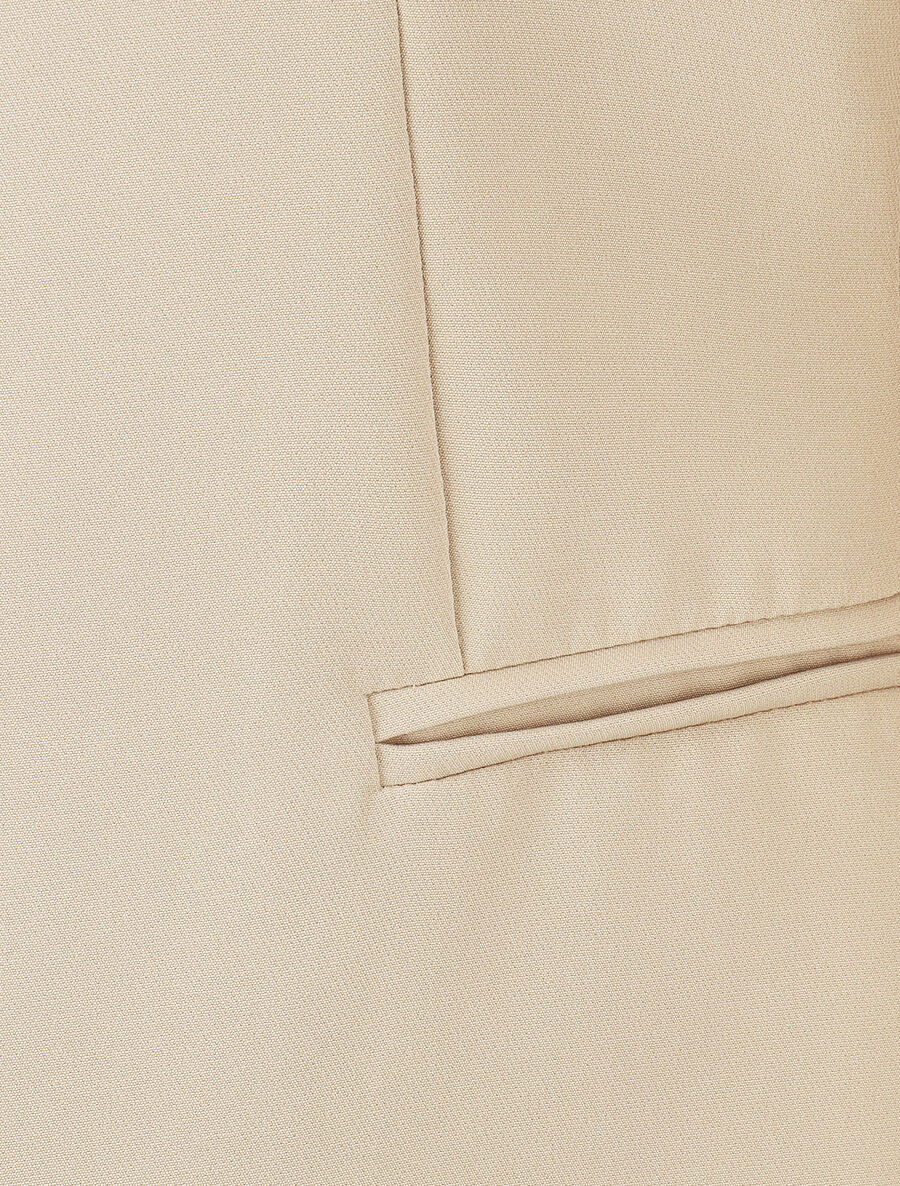 Veste droite à épaulettes - Beige - 3