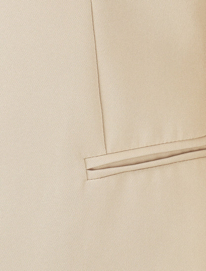 Veste droite à épaulettes - Beige - 3