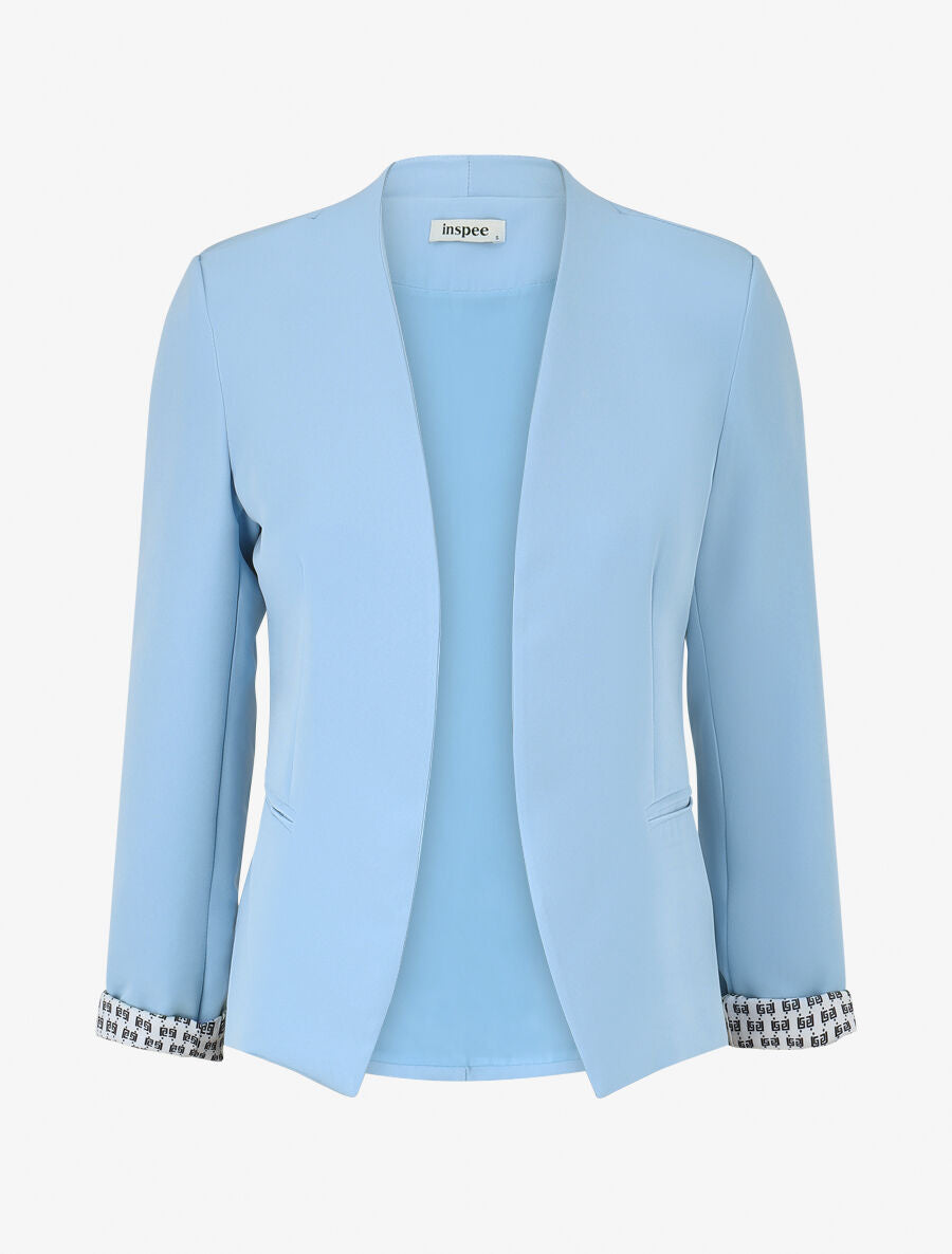 Veste droite à épaulettes - Bleu ciel - 1