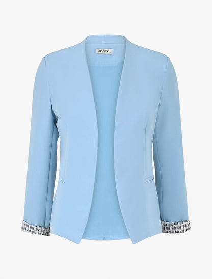 Veste droite à épaulettes - Bleu ciel - 1