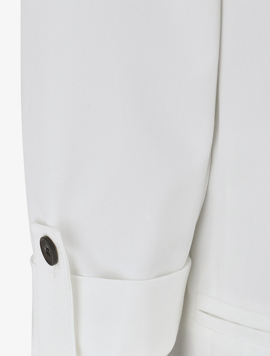 Blazer droit épaulettes et manches 3/4 - Blanc - 3