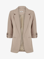 Blazer droit épaulettes et manches 3/4 - Taupe clair - 4