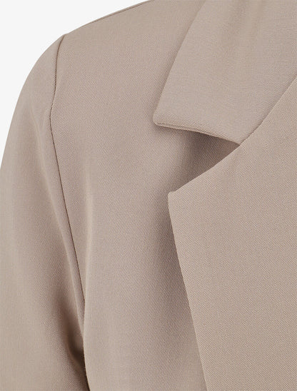 Blazer droit épaulettes et manches 3/4 - Taupe clair - 3