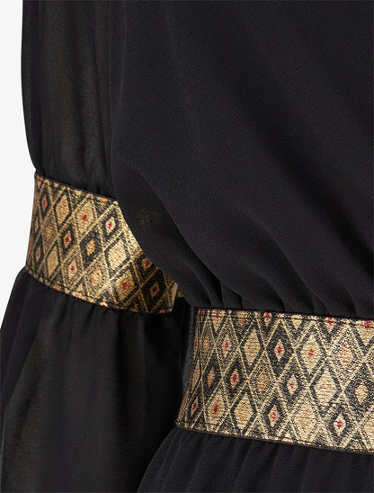 Robe patineuse à bandes irisées - Noir - 3