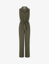Combinaison droite sans manches style chemise - Kaki - 4