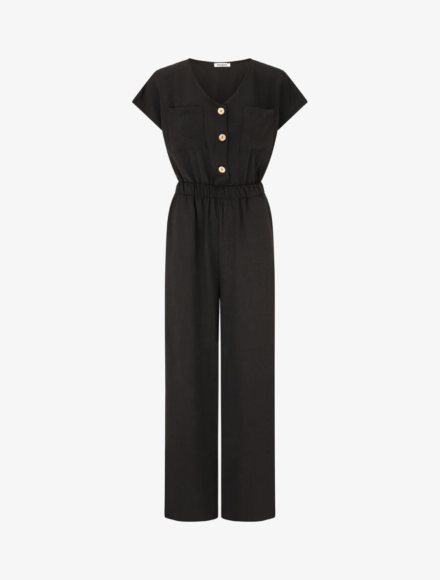 Combinaison fluide à boutons - Noir - 4