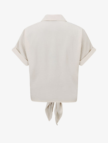 Chemise manches courtes et poche fantaisie - Beige - 2