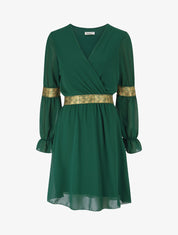 Robe patineuse à bandes irisées - Vert - 1