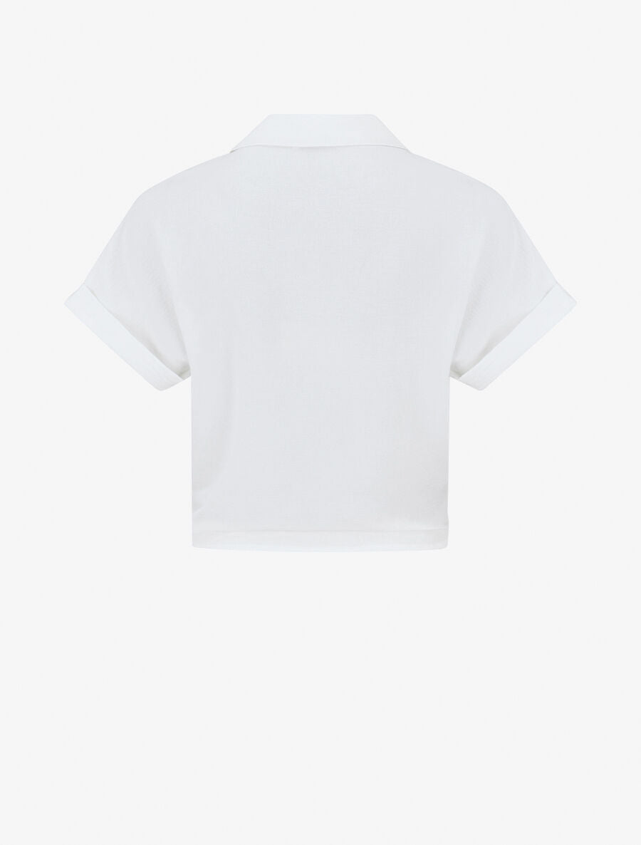 Chemise manches courtes en broderie anglaise - Blanc - 2