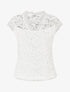 Top droit en dentelle col V - Blanc - 4