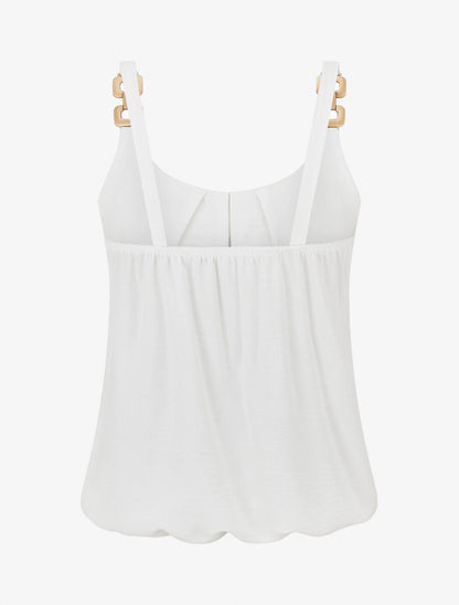 Top droit bretelles fantaisies - Blanc - 2