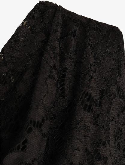 Top en dentelle sans manches à col bénitier - Noir - 3