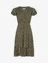 Robe mi-longue en dentelle - Kaki - 1