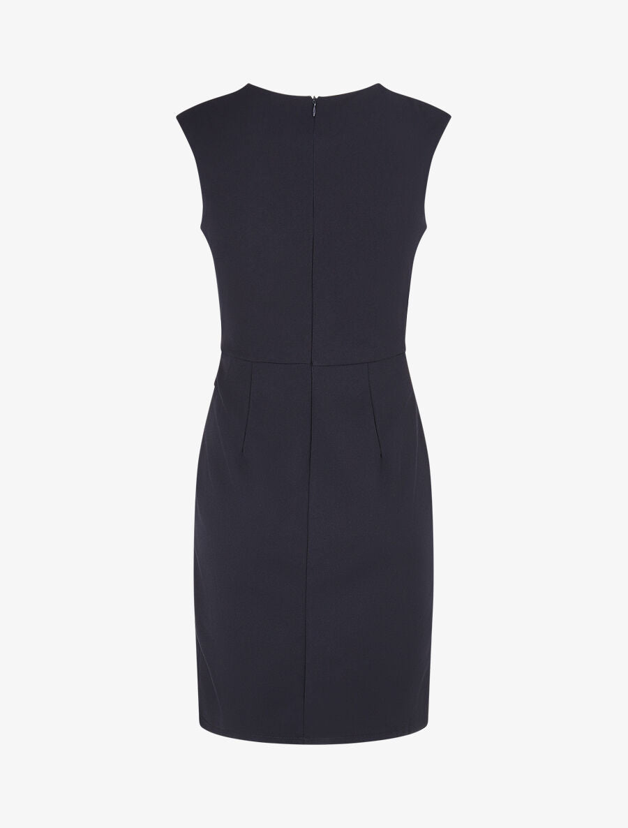 Robe ajustée à pans plissé - Marine - 2