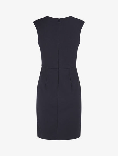 Robe ajustée à pans plissé - Marine - 2