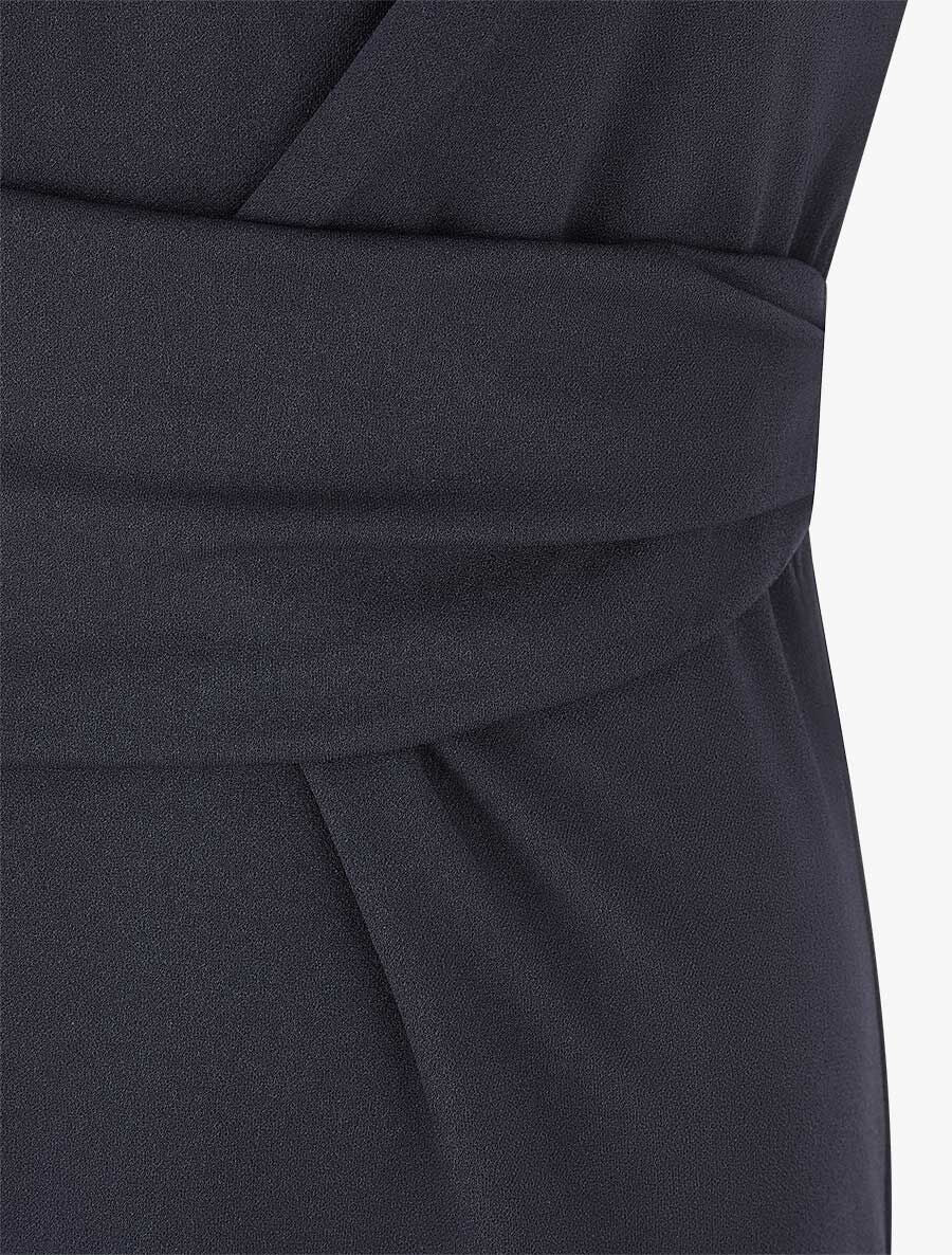 Robe ajustée à pans plissé - Marine - 3