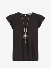 Top ample à dos effet drapé - Noir - 4