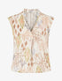 Top sans manches irisé imprimé floral - Beige - 4