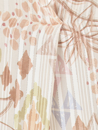 Top sans manches irisé imprimé floral - Beige - 3