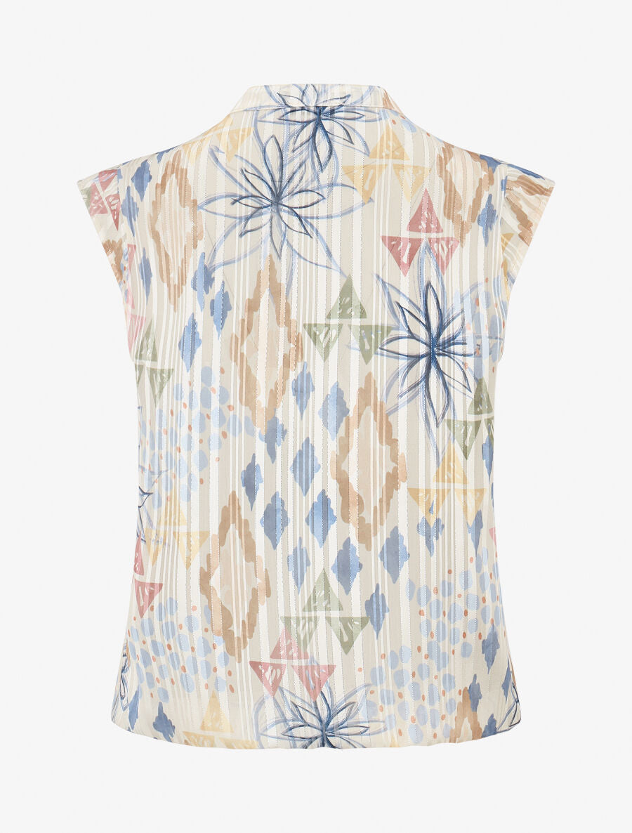 Top sans manches irisé imprimé floral - Bleu clair - 2