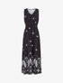 Robe longue sans manches à fleurs style arabesque - Noir - 4