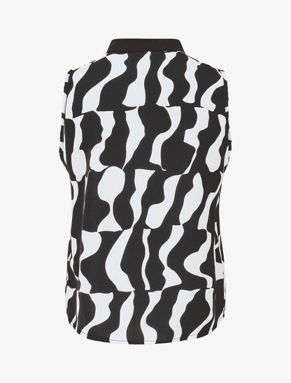 Top graphique sans manches coupe droite - Noir - 2