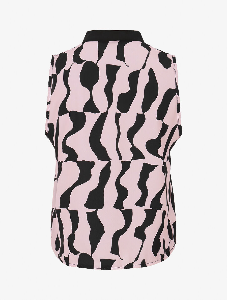 Top graphique sans manches coupe droite - Rose - 2
