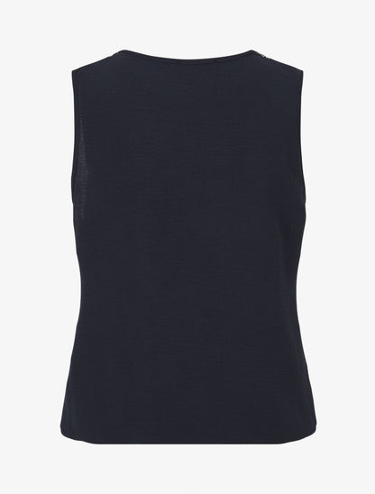 Top sans manches à imprimé style broderie - Marine - 2