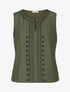 Top sans manches à imprimé style broderie - Kaki - 1