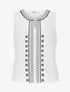 Top sans manches à imprimé style broderie - Blanc - 4