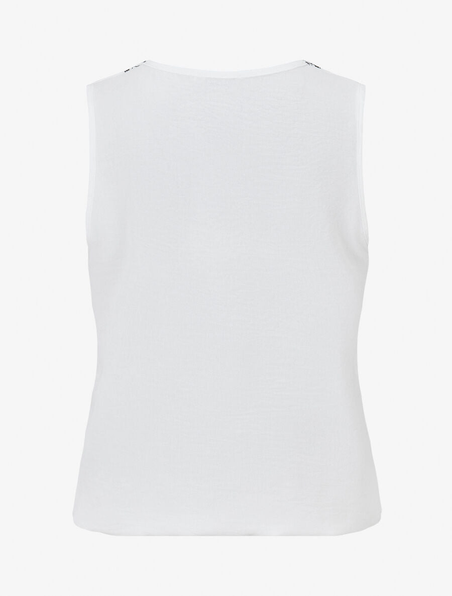 Top sans manches à imprimé style broderie - Blanc - 2