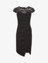Robe portefeuille à buste dentelle - Noir - 1