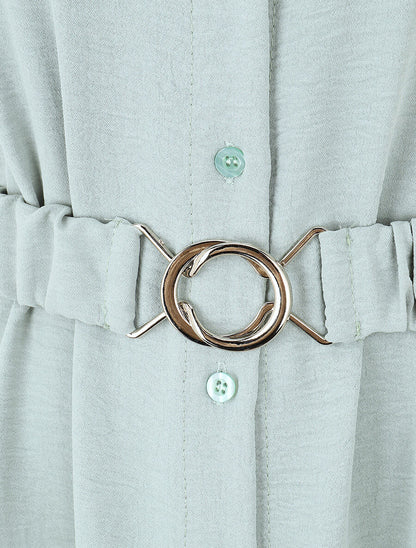 Robe chemise courte coupe droite - Bleu ciel - 3