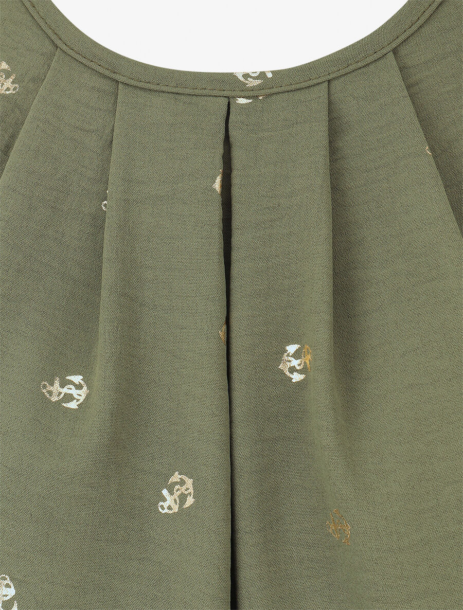 Top sans manches motif ancres irisées - Kaki - 3