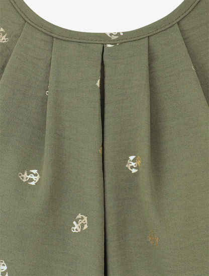 Top sans manches motif ancres irisées - Kaki - 3