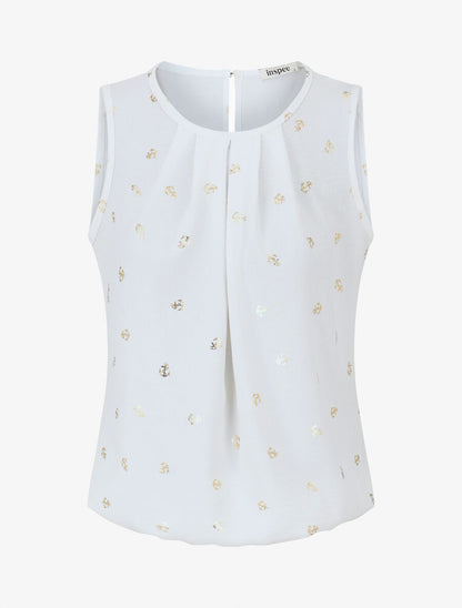 Top sans manches motif ancres irisées - Blanc - 4
