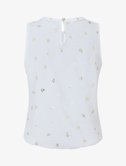 Top sans manches motif ancres irisées - Blanc - 2