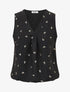 Top uni flocage ancres irisées - Noir - 1