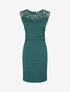 Robe moulante à buste dentelle - Vert - 5
