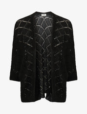 Gilet ouvert à maille ajourée - Noir - 4