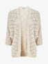 Gilet ouvert à maille ajourée - Beige - 1