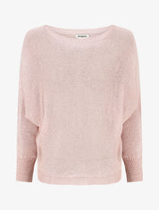 Pull uni en maille ajouré au dos - Rose - 4