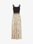 Robe longue à bretelles imprimé abstrait - Beige - 1