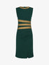Robe moulante à bandes irisées - Vert sapin - 1